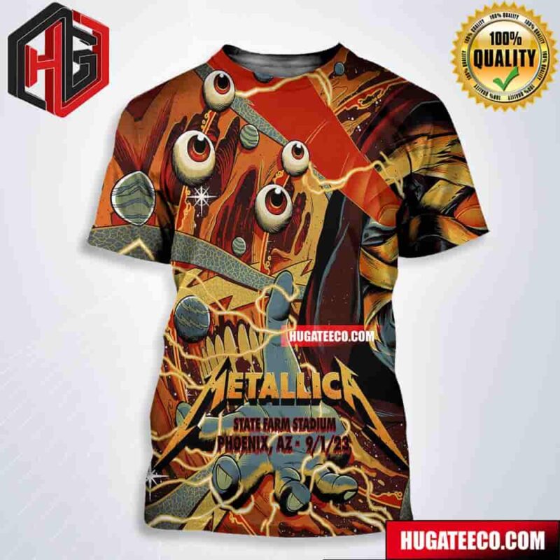 Metallica No Repeat Weekend Of The 2023 European M72 World Tour At State Farm Stadium In Phoenix Az On 9 1 All Over Print Shirt
