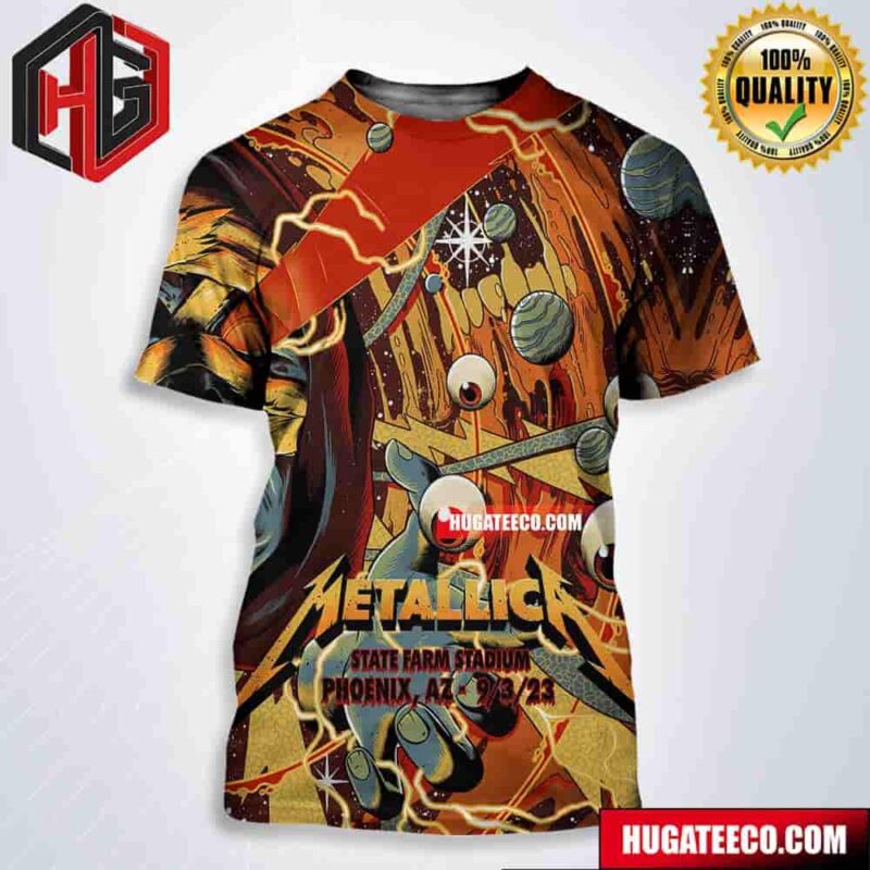 Metallica No Repeat Weekend Of The 2023 European M72 World Tour At State Farm Stadium In Phoenix Az On 9 3 All Over Print Shirt