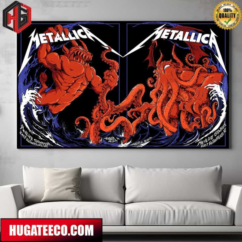 Metallica No Repeat Weekend of the 2023 European M72 World Tour At Metlife Stadium East Rutherford NJ On August 4th 6th Merch Poster Canvas