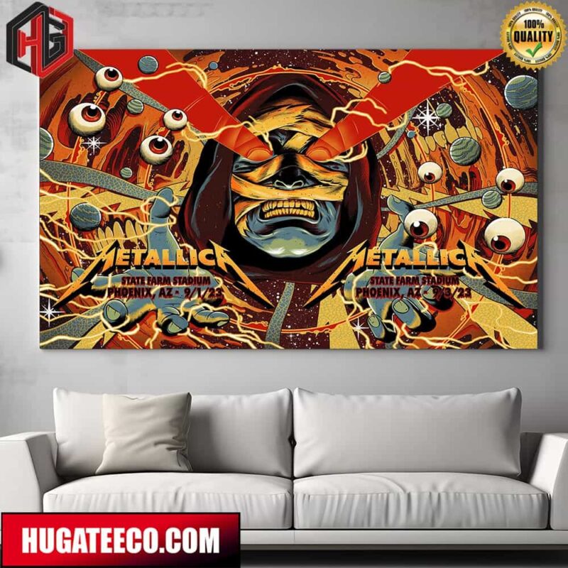 Metallica No Repeat Weekend of the 2023 European M72 World Tour At State Farm Stadium In Phoenix AZ On 9 1-3 Merch Poster Canvas