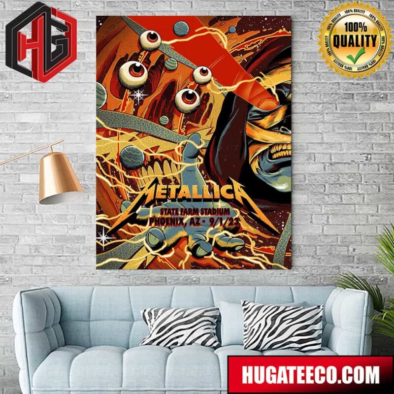 Metallica No Repeat Weekend of the 2023 European M72 World Tour At State Farm Stadium In Phoenix AZ On 9 1 Merch Poster Canvas