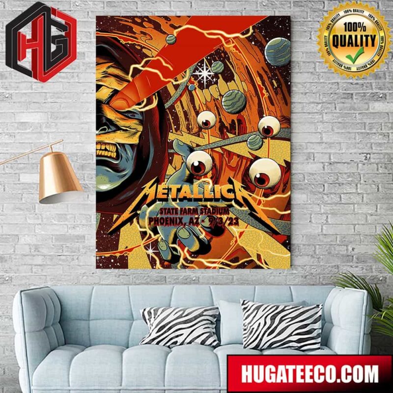Metallica No Repeat Weekend of the 2023 European M72 World Tour At State Farm Stadium In Phoenix AZ On 9 3 Merch Poster Canvas