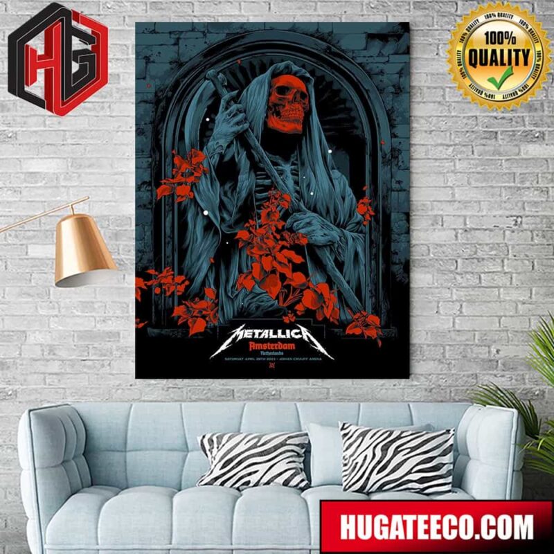 Metallica No Repeat Weekend of the 2023 European M72 World Tour In Amsterdam Netherlands On Thursday April 29th 2023 At Johan Cruijff Arena Merch Poster Canvas