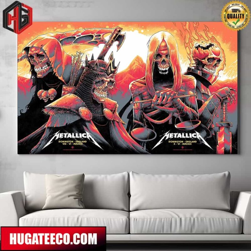 Metallica No Repeat Weekend of the 2023 European M72 World Tour In Donington England VIII And X VI MMXXII Merch Poster Canvas