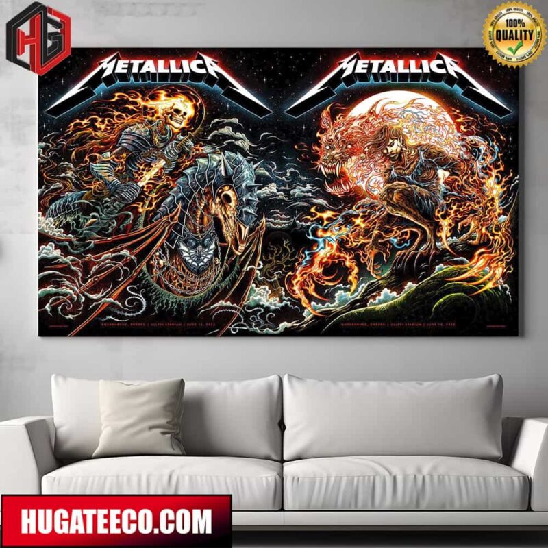 Metallica No Repeat Weekend of the 2023 European M72 World Tour In Gothenburg Sweden At Ullevi Stadium On June 16-18 Merch Poster Canvas