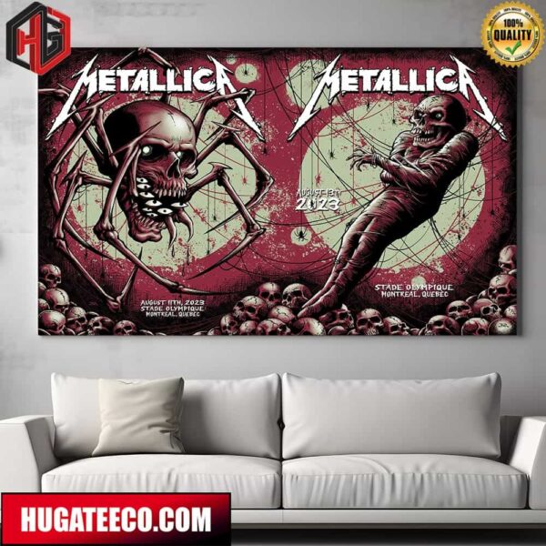 Metallica No Repeat Weekend of the 2023 European M72 World Tour In Montreal Quebec At Stade Olympique On August 11th 13th Merch Poster Canvas