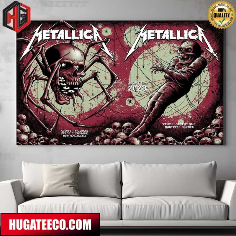 Metallica No Repeat Weekend of the 2023 European M72 World Tour In Montreal Quebec At Stade Olympique On August 11th 13th Merch Poster Canvas