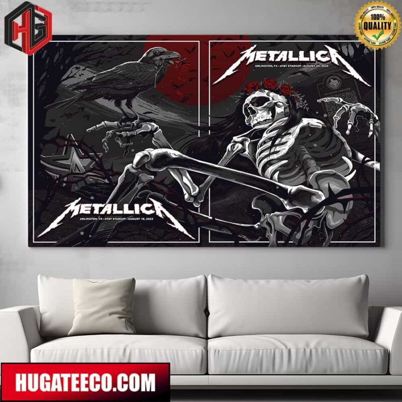 Metallica No Repeat Weekend of the 2023 European M72 World Tour On August 18-20 In Arlington TX At AT and T At Stadium Merch Poster Canvas