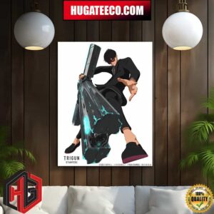 Nicholas D Wolfwood In Full Motion With The Punisher Trigun Stampede Home Decor Poster Canvas