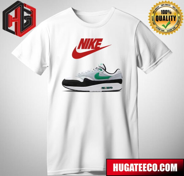 Nike Air Max 1 White Black Stadium Green Sneaker T-Shirt