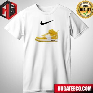 Off-white x Nike Air Force 1 Mid White And Varsity Maize Sneaker T-Shirt