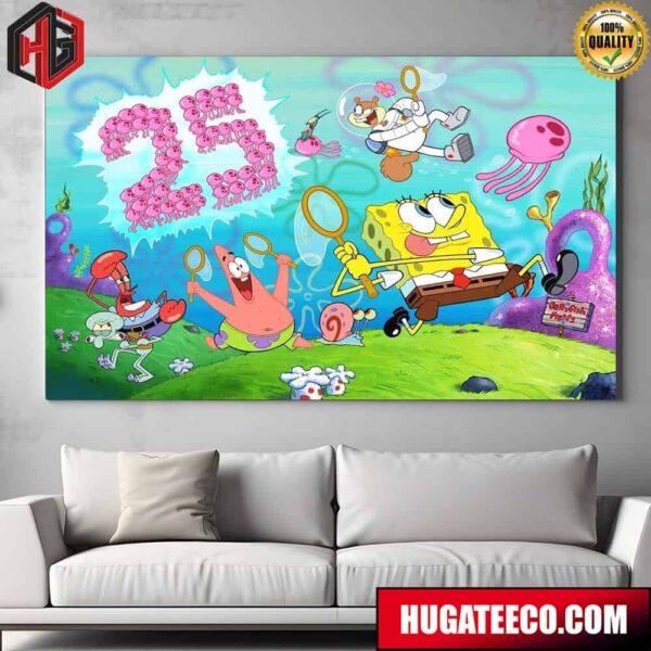 Official 25th Anniversary Posters For Spongebob Squarepants Home Decor Poster Canvas