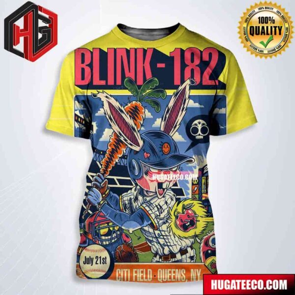Official Blink-182 Poster For Today’s Huly 21st Show At Citi Field In Queens Ny All Over Print Shirt