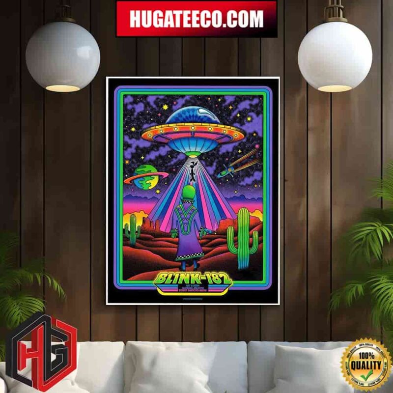Official Blink-182 Poster For Today’s Show July 2 2024 At Desert Diamond Arena In Glendale Az Home Decor Poster Canvas