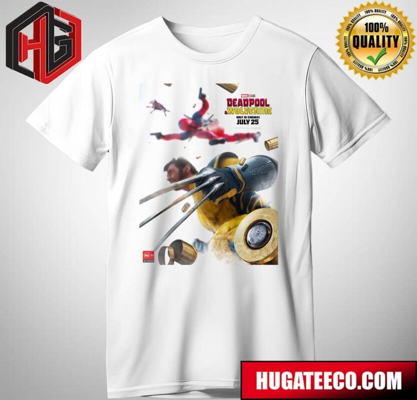 Official Deadpool And Wolverine Only In Cinemas July 25 Poster By BossLogic T-Shirt