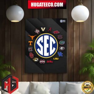 Official Logos of 2024 Southeastern Conference Teams Home Decor Poster Canvas