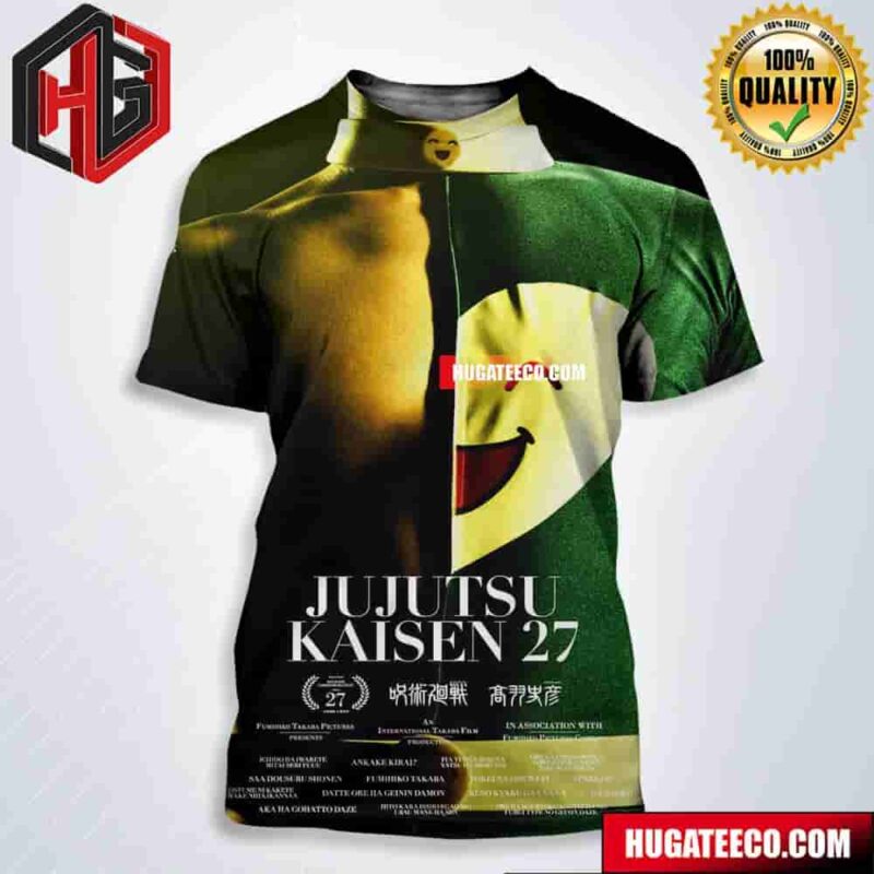 Official Poster For Jujutsu Kaisen Celebrates The Release Of Episode 27 Battle Vs Ryomen Sukuna Comedian Takaba Fumihiko’s Biggest Moment In Life All Over Print Shirt