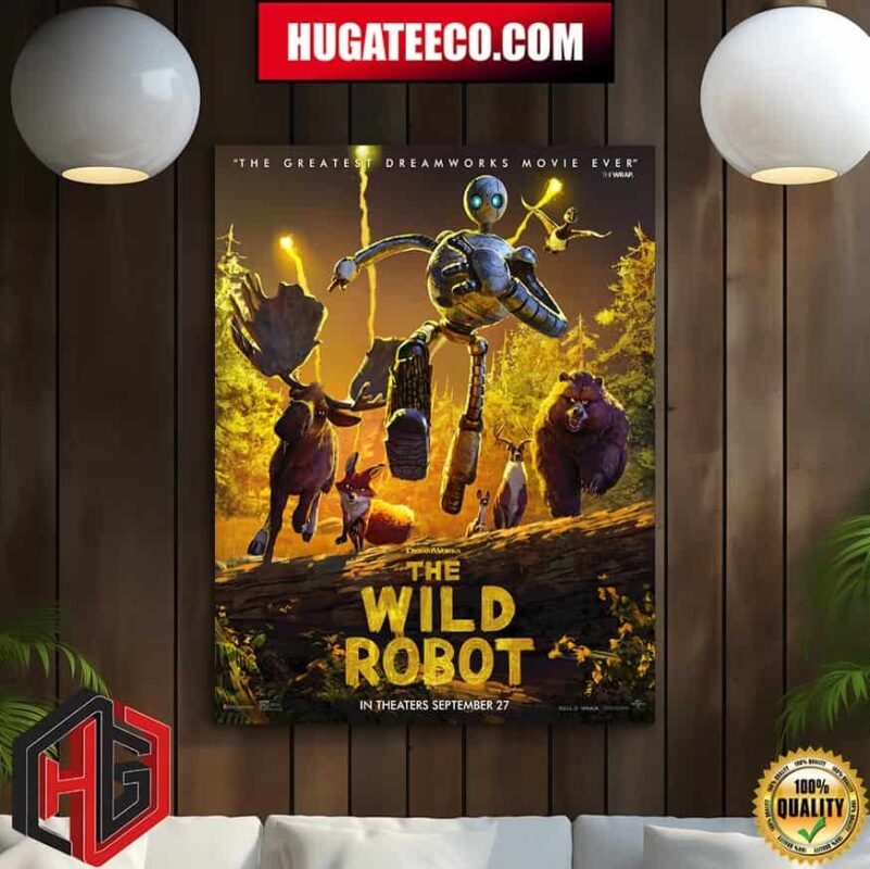 Official Poster For The Wild Robot Movie The Greatest Dreamworks Movie Ever Only In Theaters September 27 Home Decor Poster Canvas