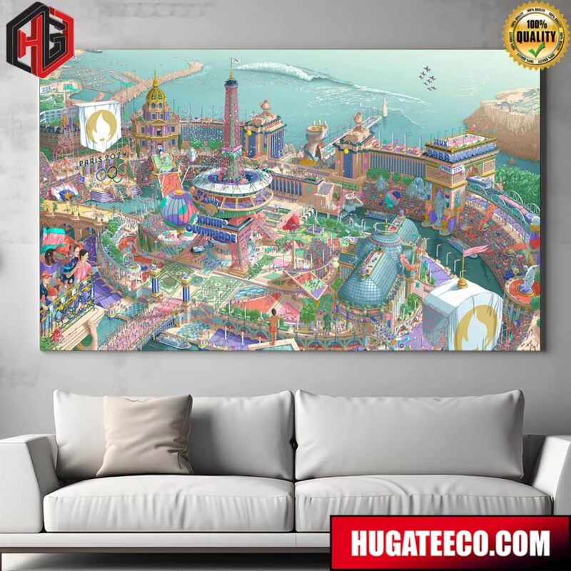 Olympics The Iconic Paris 2024 Posters By Illustrator Ugo Gattoni Are Revealed Home Decor Poster Canvas