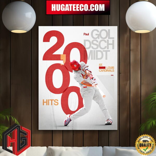 Paul Goldschmidt Achieve 2000 Hits St Louis Cardinals MLB 2024Home Decor Poster Canvas