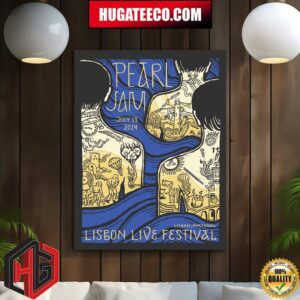 Pearl Jam At Lisbon Live Festival Event Poster Artist By Mykhailo Skop On July 13 2024 In Lisbon Portugal Merchandise Home Decor Poster Canvas