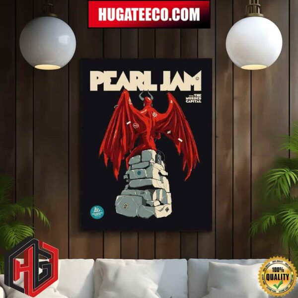 Pearl Jam With The Murder Capital Waldbuhne In Berlin On July 2 2024 Art By Rupet Gruber Home Decor Poster Canvas