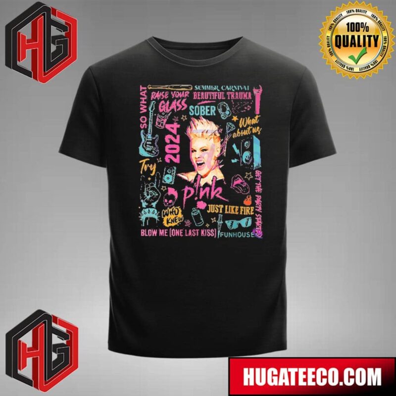 Pink Summer Carnival Beautiful Trauma World Tour 2024 Merch T-Shirt