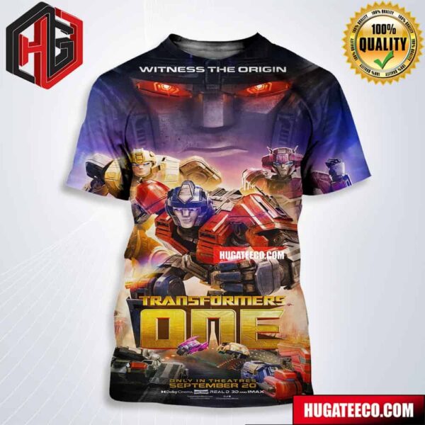 Poster For Transformers One Witness The Origin Trailer Only In Theaters September 20 All Over Print Shirt