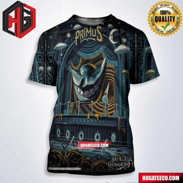 Primus Limited Edition Merch Poster For Show In Cincinnati Oh July 30 2024 All Over Print Shirt