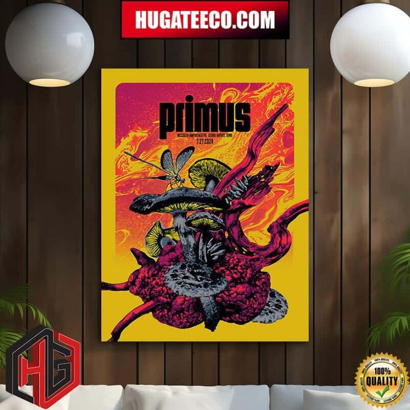 Primus Poster For Show At Mcgrath Amphitheatre Cedar Rapids Iowa On July 27 2024 Home Decor Poster Canvas