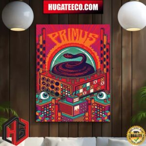 Primus Poster For Show At The Ledge Amphitheater In Waite Park Mn On July 26th 2024 Home Decor Poster Canvas