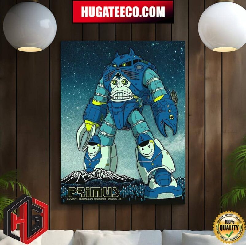 Primus Poster For Tonight’s Show In Redding Ca At Redding Civic Auditorium July 12 2024 Home Decor Poster Canvas