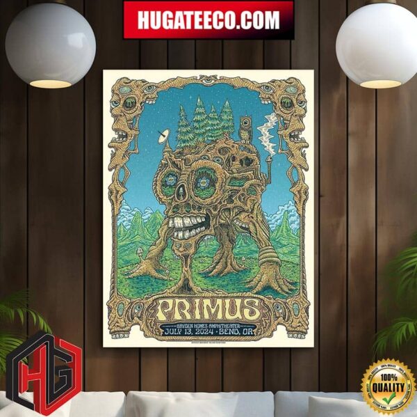 Primus Tonight’s Show In Bend Or At Hayden Homes Amphitheater July 13 2024 Home Decor Poster Canvas