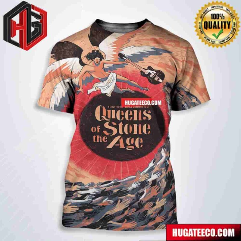 Queens Of The Stone Age At Roma Summer Fest Rome In  Italy On 4 July 2024 All Over Print Shirt