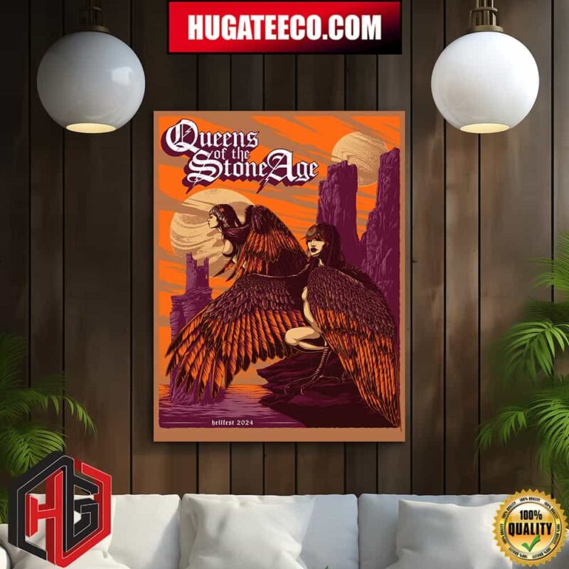 Queens Of The Stone Age Hellfest Open Air Festival 2024 Home Decor Poster Canvas