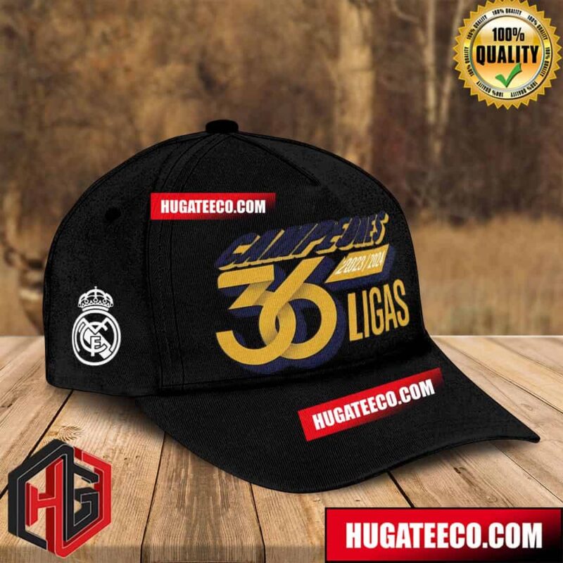 Real Madrid Logo La Liga Champions 2024 Adidas Mens Campeones 36 Hat-Cap