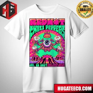 Red Hot Chili Peppers Concert Limited Poster By Dozergirl On July 25 2024 At Ruoff Music Center In Noblesville Indiana T-Shirt