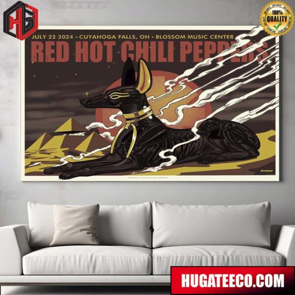 Red Hot Chili Peppers Concert Poster For The Show In Cuyahoga Falls At Blossom Music Center On July 22 2024 Home Decor Poster Canvas