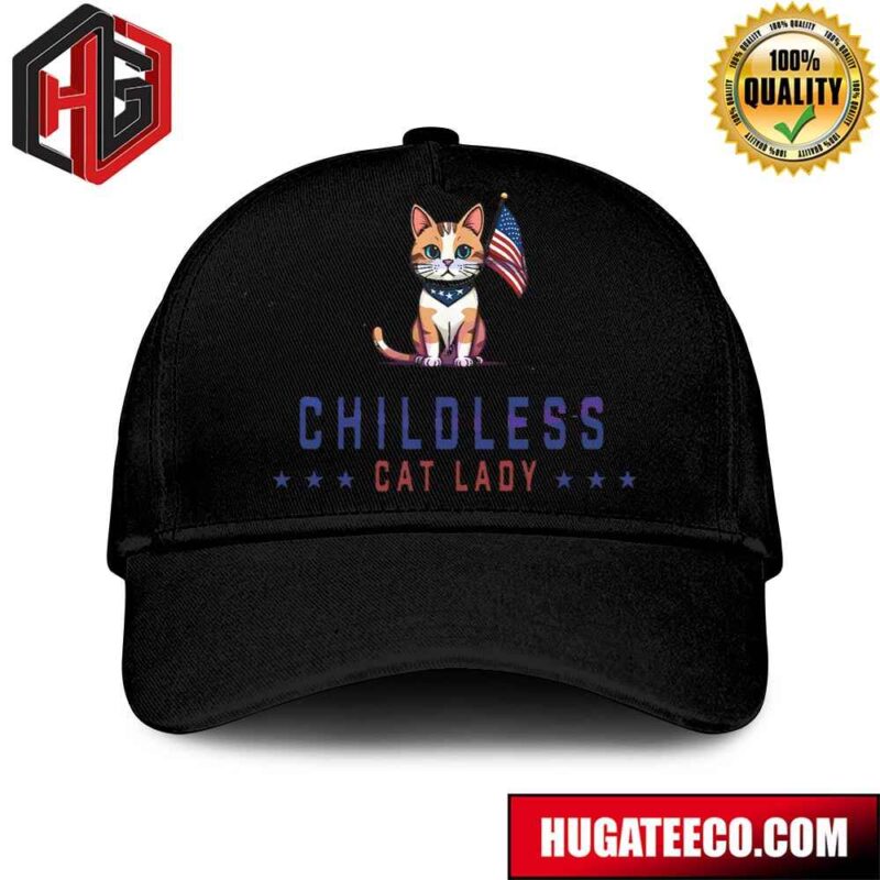 Retro Childless Cat Lady Votes For Women Kamala Harris Hat-Cap