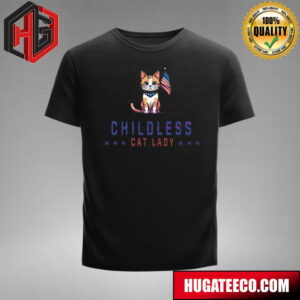 Retro Childless Cat Lady Votes For Women Kamala Harris T-Shirt