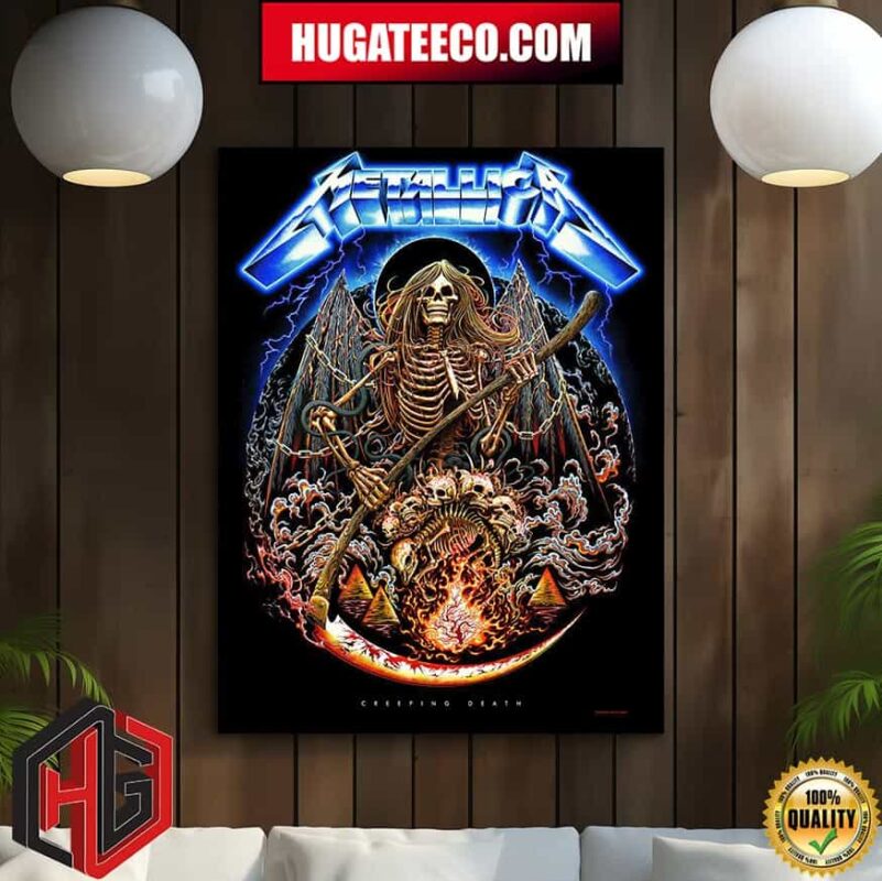 Ride The Lightning Visual Rendition Of Creeping Death In Celebration Of The 40th Anniversary Of The Release Of Metallica’s Legendary Thrash Metal Opus Poster Canvas