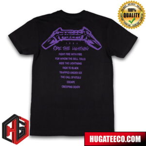 Ride The Lightning Anniversary Tracklist T Shirt Back