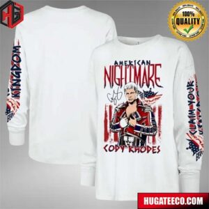 WWE Ripple Junction White Cody Rhodes American Nightmare Claim Your King Dom Long Sleeve T-Shirt