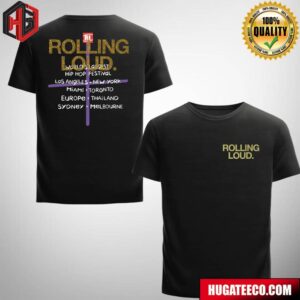 Rolling Loud Europe Tour 2024 Vienna Ebreichsdorf Racind On 5-7 July World Tour Dept Vintage Black Reverse Merch T-Shirt