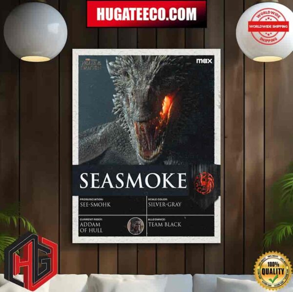 Seasmoke Current Rider Addam Of Hull Allegiance Team Black In House Of The Dragon Home Decor Poster Canvas