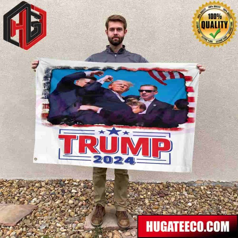 Shooting Donald Trump President 2024 Fist Garden House Flag