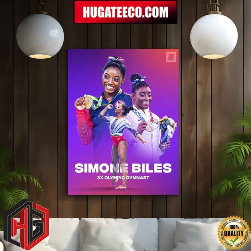 Simone Biles Qualifies For Paris 3x Olympic Gymnast Usag Trials 2024 Home Decor Poster Canvas