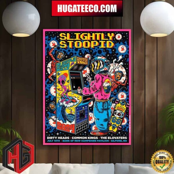 Slightly Stoopid With Dirty Heads Common Kings And The Elovaters On Past July 14th 2024 At Gilford Nh At Bank Of Nh Pavilion Home Decor Poster Canvas