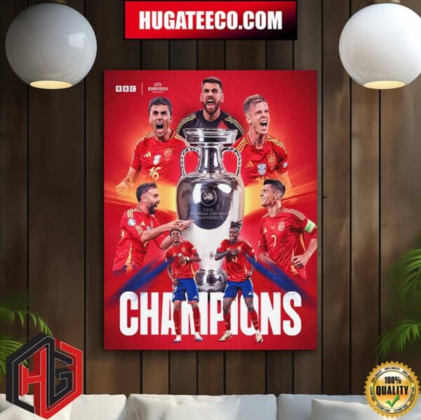 Spain Are The Euro 2024 Champions Heartbreak For England Congratulations Winners Home Decor Poster Canvas