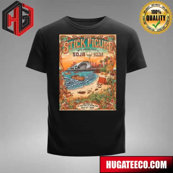 Stick Figure With Special Guest Soja Little Stranger In Sandiego Ca At The Rady Shell At Jacobs Park On July 14th 2024 T-Shirt